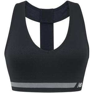 New Balance Seamless Wirefree V-Neck, T-Back Racer Sports Bra with Allover Texture, XL
