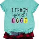 2026 Happy Easter Shirts for Women Funny Bunny Carrots Graphic Shirt Easter Tee Tops
