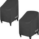 ULTCOVER Stackable Patio Chair Cover – Waterproof Outdoor Stack of Chairs Cover 2 Pack Fits Up to 26W x 34D x 45H inches, Black