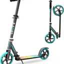 Scooter for Kids 612 & Adults, Max Load 240 LBS, Adjustable Height,Lightweight 2-Wheel, Foldable Kids Scooter with Big Wheels (Blue&Black)