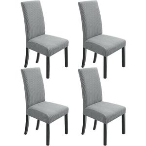 NORTHERN BROTHERS Dining Chair Covers Set of 4, Stretch Parson Chair Covers, Slipcovers, Light Grey