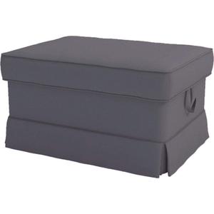 The Heavy Cotton Ektorp Ottoman Cover Replacement is Made Compatible for IKEA Ektorp Footstool Or Stool Slipcover (Dark Gray)