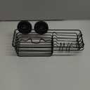 TAILI Shower Caddy Suction Cup with Hooks and Soap holder, Heavy Duty Bathroom Shower Organizer, No Drilling Bathroom Holder with Large Capacity, Metal Black Storage Basket