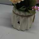 Artificial Hydrangea Bouquet with Small Ceramic Vase Fake Silk Variety Flower Balls Flowers Decoration for Table Home Party Office Wedding (Green)
