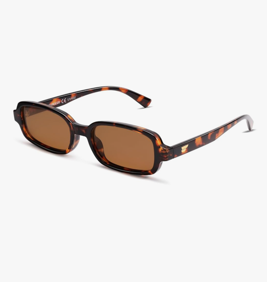 VANLINKER Retro Rectangle Polarized Sunglasses for Women Men Small 90s Style Vintage Trendy Narrow Rectangular Frame VL9813