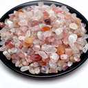 Polished Cherry Blossom Agate Crystal Chips 200 Pcs - 0.3" 10 oz Tumbled Stone Chips Crushed Sea Glass Stones Healing Reiki Crystal Making Home Decoration