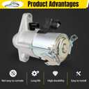 Starter Motor Compatible with Honda Civic 1.8L 2012-2015 HR-V 1.8L 2016-2022 Acura ILX 2.0L 2013-2015 L4 Engine Replace for 19264 19159 31200-R1A-A01 31200-R0A-004 31200-RIA-A11 SMU0416 PPA3M 336-1955