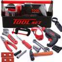 Durable Kids Tool Set Kids Play, Construction Pretend Play, Child Electronic Toy Drill Tool for Toddlers Boys Girls, Learning Educational Toys Tool Kit with a Sturdy Box (Manual)