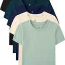 Boys T-Shirts 5 Pack,100% Cotton Jersey Short Sleeve Crew Neck Shirts for Boys School, Daily and Sports Wear 4-16 Years, Size M