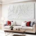 XIANSHOU Oil Painting Art Wall Decor Pictures for Living Room Big Wall Artwork White Painting 29"x 58" Modern Abstract Wall Decor Bedroom Office Ready to Hang