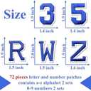 Number Iron On Patches, Numbers 0-9 Embroidery Applique Patch, DIY Decorative Heat Press Patches for Clothing Jeans Jackets Backpacks Hats (Black 50 Pcs)
