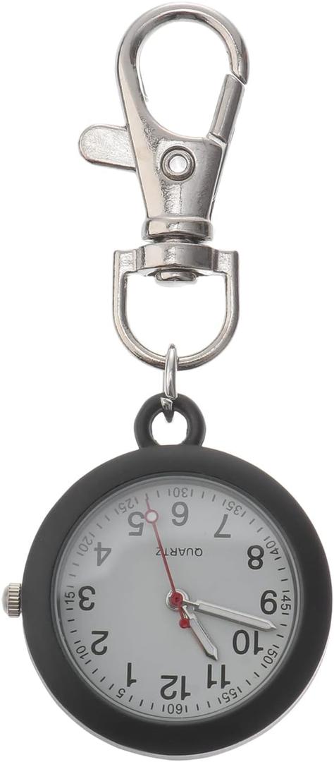 balacoo Clip On Pocket Watch - Nurses Watches for Women, Portable Badge Watch, Unisex Digital Hanging Clip for Nurses Doctors (Black)