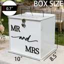 White Acrylic Card Box with Lock, DIY Wedding Card Box for Reception with Mr and Mrs 3D Pop Out Text, Envelope Money Gift Cards Box for Party Wedding Engagement Bridal Shower Table Decor