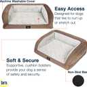 Serta Orthopedic Quilted Couch Dog Bed for Pets Chocolate Brown (Large)