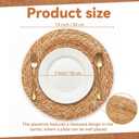 LemonRoad 13 Inch Boho Placemats Set of 6 Large Round Farmhouse Chargers Plate Mats Cattail Weave Woven Table Mats for Dining Plates Rustic Home Kitchen Wedding Party Table Decor