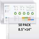 8.5 x 14 Paper Sleeves, 50 PCS, Legal- Size Document Sleeves, Landscape Page Protectors for 3 Ring Binder, Legal Sheet Protectors, Side Loading