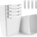 5 Pack Hanging Cup Holders, Multipurpose Rolling Cart Accessories Utility Cart Accessories For Art Craft Supplies, Space Saving Hanging Storage Basket Pencil Holder Makeup Organizers (White)
