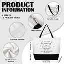 Cunno 6 Pcs Christmas Thank You Canvas Bag for Women Employee Appreciation Gift Reusable Grocery Bags for Coworker Nurse