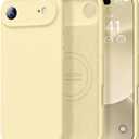 Vooii Magnetic for iPhone Air Case, Compatible with Magsafe (Premium Liquid Silicone) (Integrated Camera Control Button) Anti-Scratch Microfiber Lining for iPhone 17 Air 6.5 inch, Creamy Yellow
