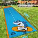 Spring Water Slip and Water Slide, 17ft *2 Lanes Slip Water Slides for Kids Backyards Ages 5-8 8-12 with Sprinkler and Inflatable Bodyboards, Summer Water Fun Toy for Outdoor Lawn Games Play