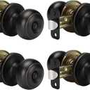 goldenwarm Oil-Rubbed Bronze Interior Door Knobs, 4 Pack Interior Door Knobs Keyless Door Lock for Bedroom Bathroom, Privacy Bronze Door Knob Handle
