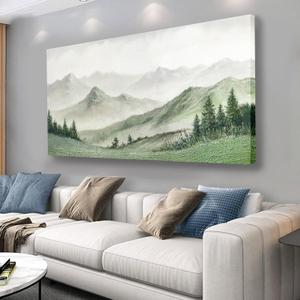 Yuaxker Mountain Wall Art Gray Wall Decor Aesthetic Canvas Painting Cozy Artwork for Living Room Bedroom Dining Room Office Home Decor 24x48 Inch