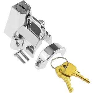 Motorcycle Helmet Security Lock Kit for 7/8" to 1 1/4" Diameter Tubings for Harley Chrome