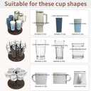 Water Bottle Organizer for Stanley 40 oz Tumbler with Handle, Rotatable Stanley Cup Organizer Holder, Kitchen Organizers and Storage for Cabinet with Non-Slip Pad, Black (Large)