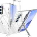 for Samsung Galaxy Z Fold7 Case, [Anti-Yellowing], [Compatible with Magsafe], [Invisible Kickstand & HD Screen Protector], Protective Phone Case for Samsung Galaxy Z Fold 7, Clear