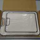 Titanium Cutting Board Double Sided Food Grade, Pure Titanium/PP for Kitchen, Cutting Board Easy to Clean[15.5*10.5+12*8.5] (Silver)