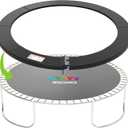 Trampoline Pad, 10ft 12ft 14ft 15ft 16ft Trampoline Replacement Safety Pad, Waterproof and Tear-Resistant Safety Spring Cover Round Frame Pad (Black)