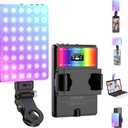 ENEGON RGB Selfie Light, 360 Full Color RGB Video Light with 24 Effects, 78 LED 2000mAh Rechargeable CRI 95+ and 2500K-9000K CCT, Portable Clip on Light for Phone/Tablet/Laptop/Streaming