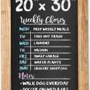 Ilyapa Rustic Wooden Magnetic Kitchen Chalkboard Sign - 20x30 Inch Brown Framed Wall Hanging Chalk Board for Farmhouse Decor, Wedding, Restaurant Menu