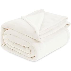 Bedsure Fleece Blankets Cream - Bed Blanket Soft Lightweight Plush Cozy Fuzzy Luxury Microfiber