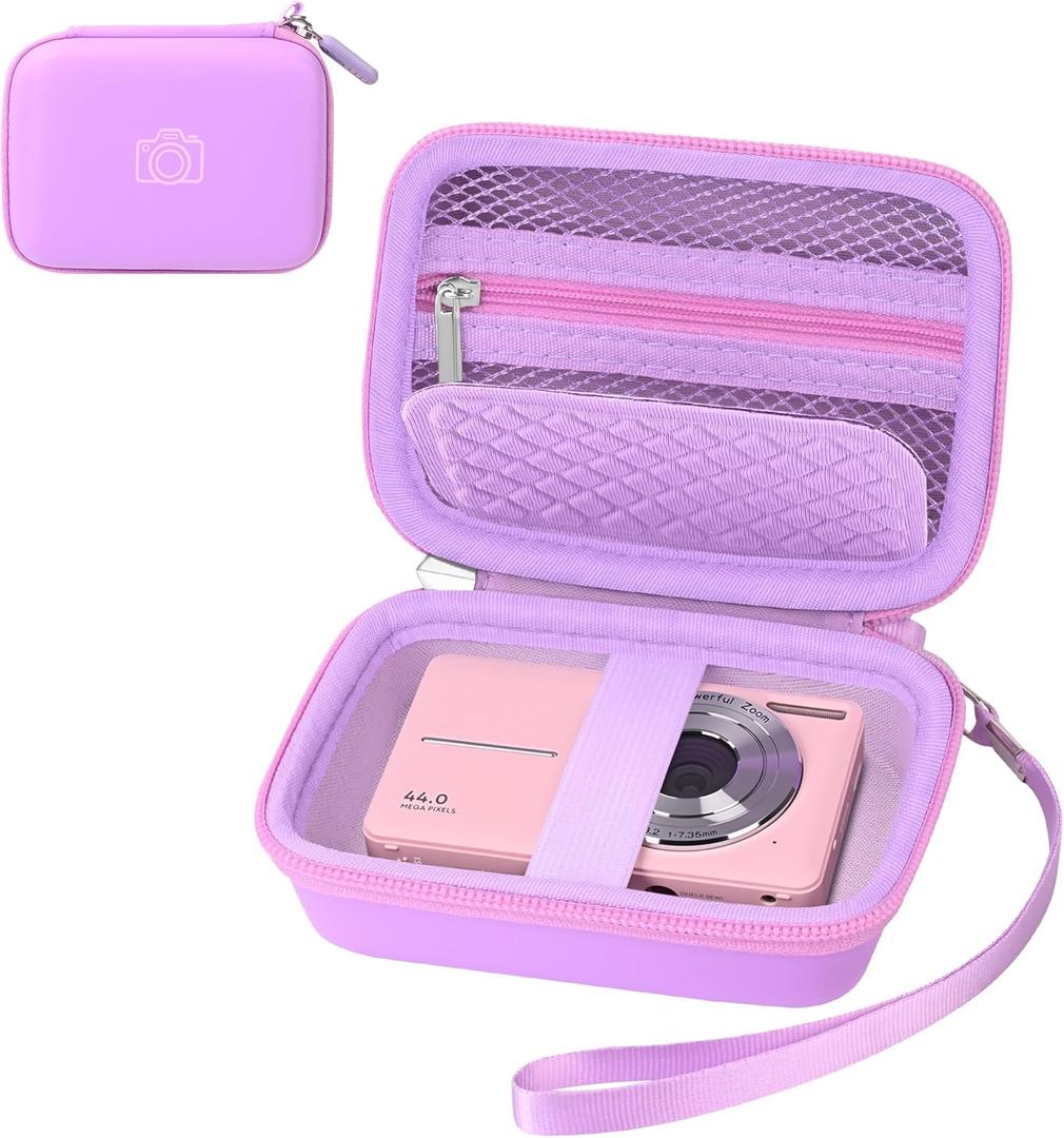 Digital Camera Case Compatible with Canon G7X, SX 740, Camkory FHD 1080P, Kodak FZ55-BK, FZ45-BK Digital Point and Shoot Camera Case, Small Portable Travel Carrying Protective Storage Bag (purple)