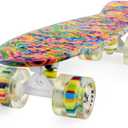 Skateboards Complete 22 Inch Mini Cruiser Retro Skateboard for Kids Boys Youths Beginners