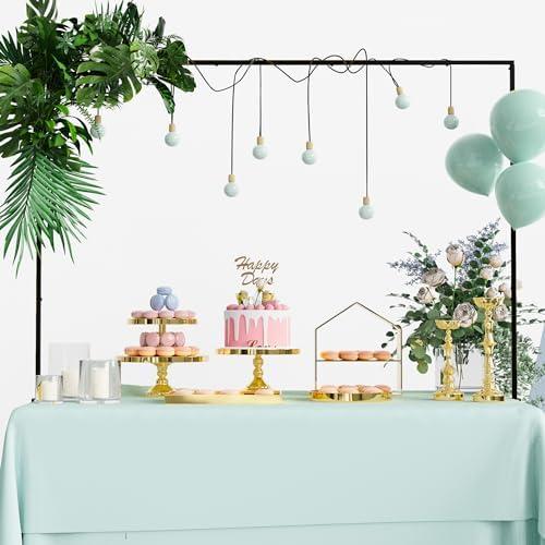 Xiomot Over The Table Rod Stand with Clamps Adjustable 13''-42'' Tall 29"-98" Length Black Table Arch Hanging for Wedding Birthday Party Halloween Christmas