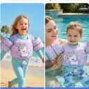 Gogokids Puddle Float Jumper,Toddler Swim Vest Kids Secure Pool Floats, Toddler Floaties w/Water Wings, Swimming Jacket Pool Beach Water Play for Kids Swimmies Children Boy Girl, E-Purple Unicorn, Fit 2-6 Years, 33-66 Pounds