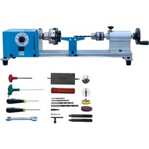 Lathe Wood Mini Lathe Machine Multi-Purpose Type Extended Processing Diameter 2.5 Inche, Processing Length 7.5 Inche Support for Drilling (Full Size)