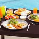 homing 4 Packs 6 Foot Rectangle Table Cloth, Waterproof Polyester Elastic Fitted Tablecloth, Washable Table Cover for Picnic, Camping, Outdoor (Coffee, 30" x 72")