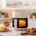 3.8QT Small Glass Air Fryer, Non-Toxic BPA-Free Glass Bowl, Compact
