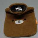 samply Hot Water Bottle with Cute Fleece Cover, Hot Water Bag for Hot and Cold Compress, Hand Feet Warmer, Neck and Shoulder Pain Relief, Brown Bear