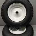 (2-Pack) 16x6.50-8 Pneumatic Tires on Rim - Universal Fit Lawn Mower and Yard Tractor Wheels - With Chevron Turf Treads - 3" Centered Hub and 3/4" Bushings - 396 lbs Max Weight Capacity