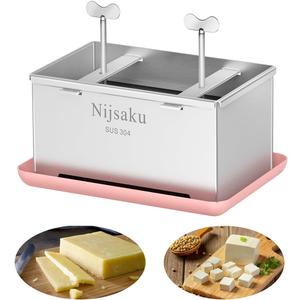 Tofu Press Stainless Steel Tofu Press & Paneer Maker - Cheese Press for Homemade Tofu, Paneer, Vegan Cheese - Heavy Duty with Adjustable Pressure for Firm or Extra Firm Tofu XL (8.67*5.5IN)