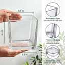 4 Pack Square Glass Vase 6" x 6" x 6", Clear Flower Vase for Centerpieces,Plant Terrarium, Floating Candle Holder for Wedding Centerpieces, Office Decorations, Home Dcor, Parties and Events