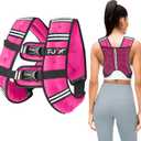 FUFF Weighted Vest Woman, 5/10/12/15/20/25/30 LB Womens Weight Vest for Walking, Strength Training Weight Vests for Female Men, Reflective Stripe Fitness Body Vest for Workout Running Jogging (Pink)
