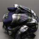 Madison Park Essentials Parkston Plaid Comforter, Matching Sham, 3M Scotchguard Stain Release Cover, Hypoallergenic All Season Bedding-Set, Full/Queen, Navy, 3 Piece