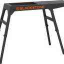 Blackstone 5013 Collapsible 17 and 22 Tabletop Griddle Stand with Adjustable Legs and a Removable Side Shelf, Powder Coated Steel, Black