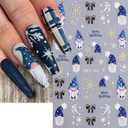 6 Sheets Christmas Nail Art Stickers Self-Adhesive 3D Christmas Tree Santa Claus Nail Decals Winter Nail Stickers Snowflake Snowman Penguin Elk Nail Design Christmas Stickers for Women Nail Decoration