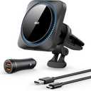 ESR for MagSafe Car Mount Charger with CryoBoost, Magnetic Wireless Car Charger, for MagSafe Car Charging, for iPhone 17e/17/16/15/14/13/12, S26/S25, Fast Phone Cooling Charging Set,36W QC 3.0 Adapter